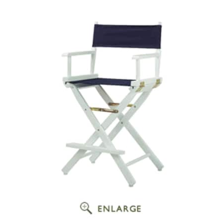 Betterbeds 220-01-021-10 24 in. Directors Chair White Frame with Navy Blue Canvas BE2691169